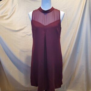 BCBGenerations Maroon Shift Midi Dress w/Neck & Back Detail SZ SM